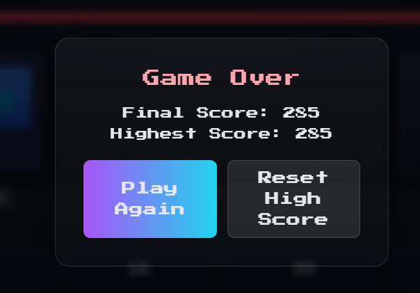 Multiplication Mayhem: Dungeon Edition game over screen with final score and high score options
